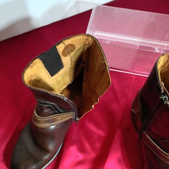 Pikolinos Women’s SZ 5 Euro 35 Round Toe Leather Ankle Boots Booties Brown - Picture 9 of 11